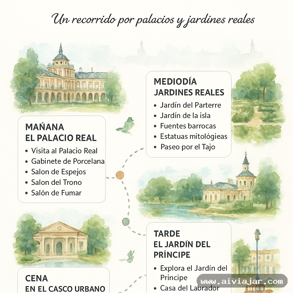 El Palacio Real de Aranjuez y sus jardines junto al Tajo