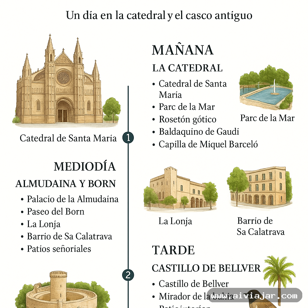 La catedral de la Seu de Palma de Mallorca vista desde el mar