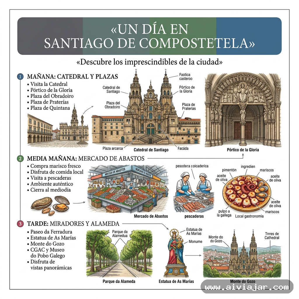 Fachada del Obradoiro de la catedral de Santiago de Compostela