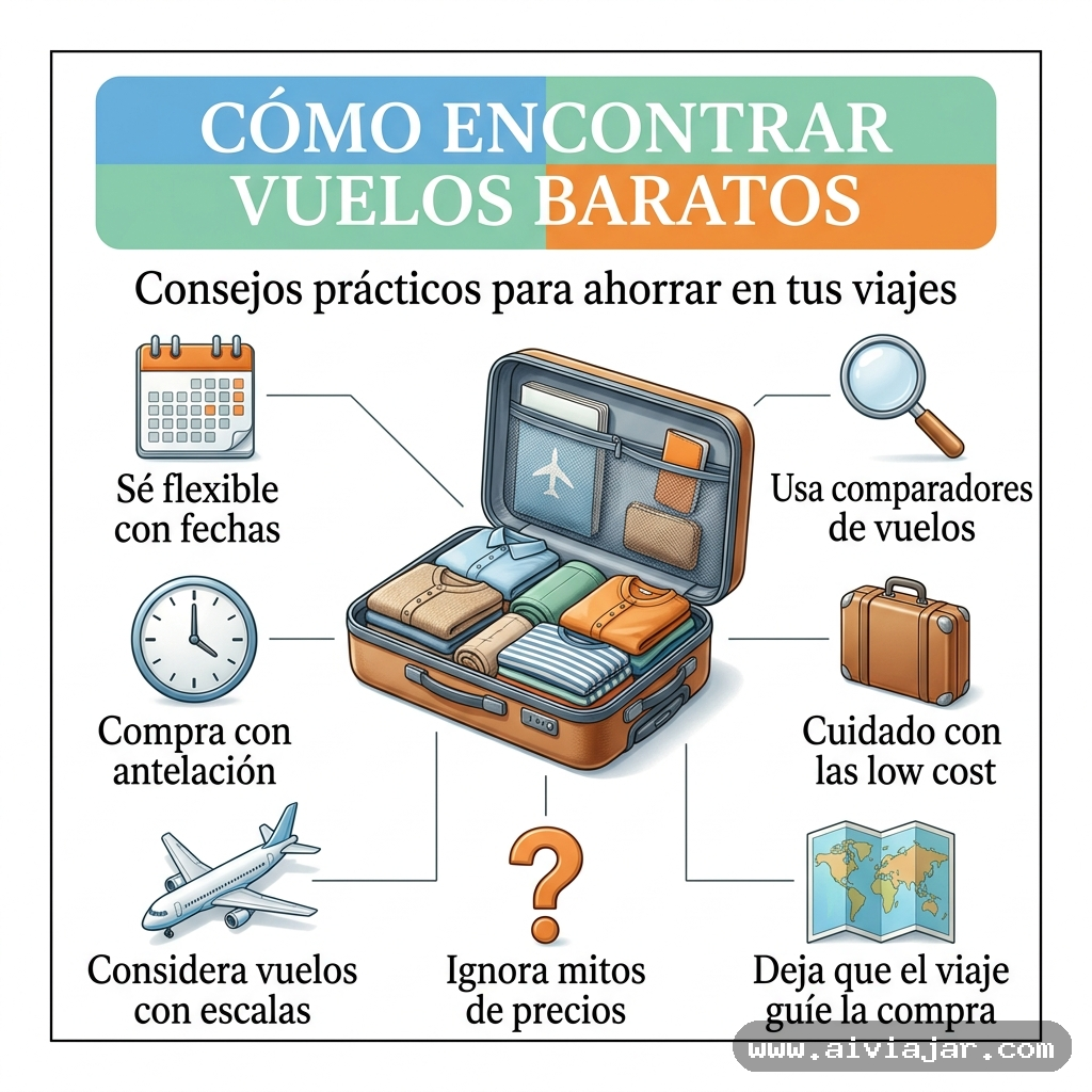 Panel de salidas de aeropuerto con destinos y precios de vuelos
