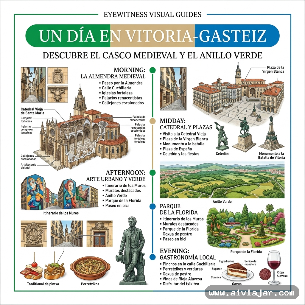 El casco medieval de Vitoria-Gasteiz visto desde lo alto