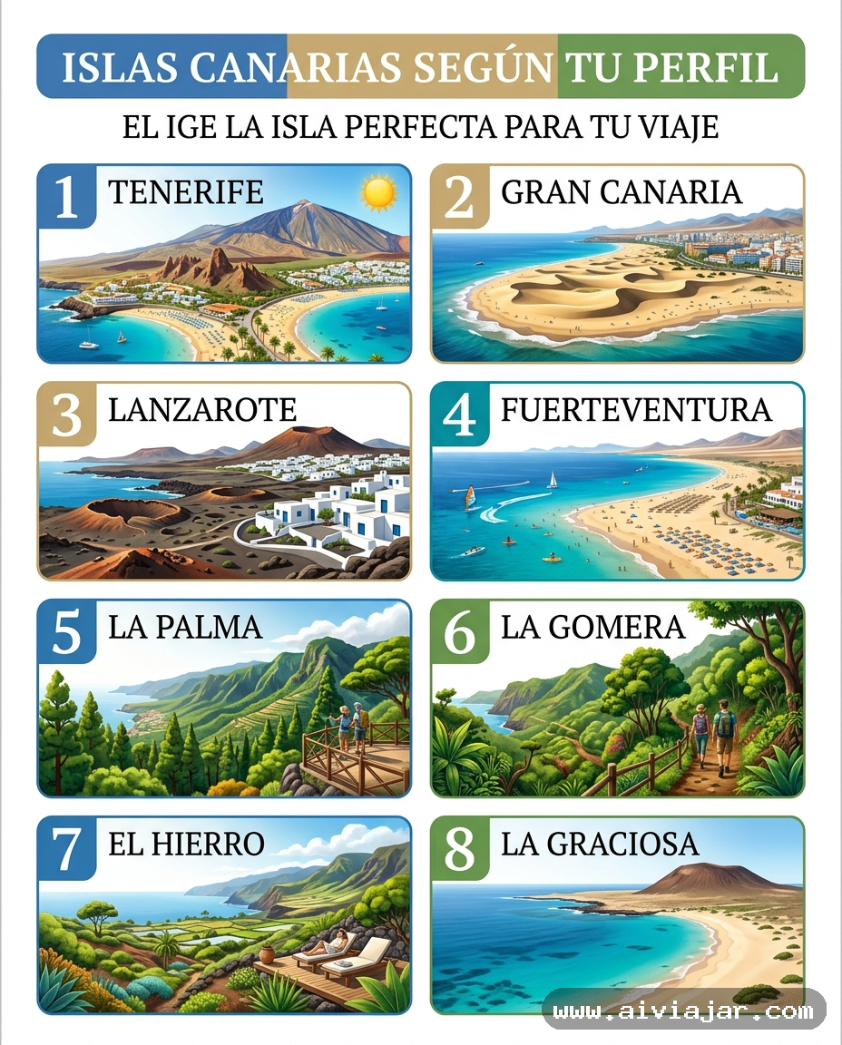 Paisaje volcánico y costa atlántica de una isla de Canarias al atardecer