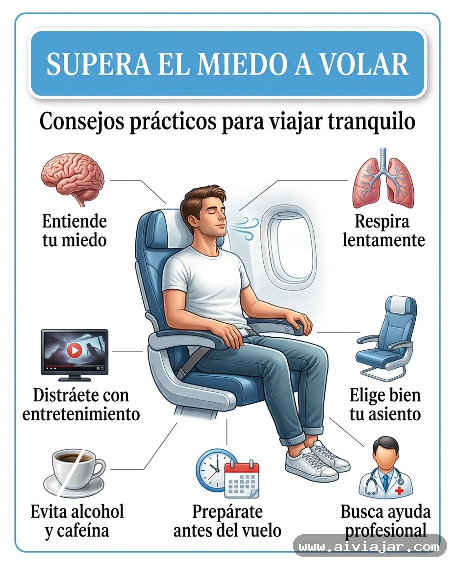 Pasajero mirando por la ventanilla de un avión con expresión serena
