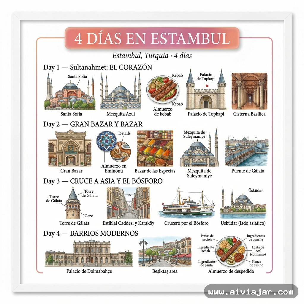 Infografía resumen del viaje a Estambul, Turquía