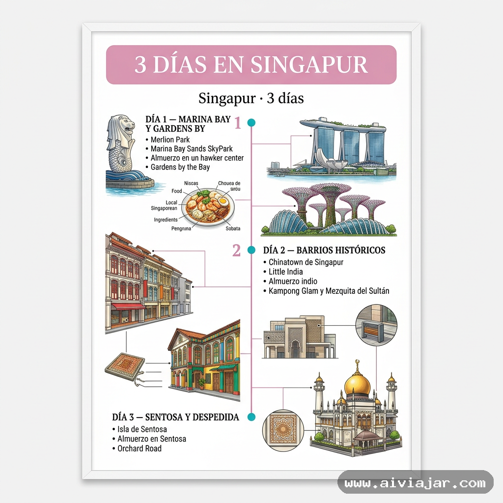 Infografía resumen del viaje a Singapur