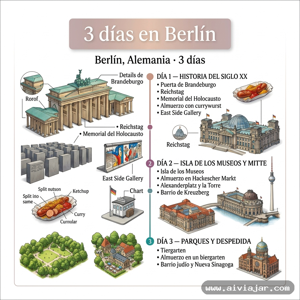 Infografía resumen del viaje a Berlín, Alemania